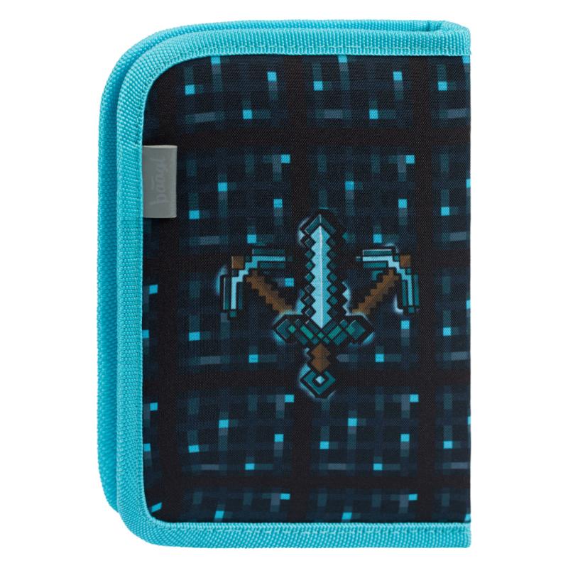 BAAGL Školský peračník jednoposchodový Minecraft Blue Axe 1