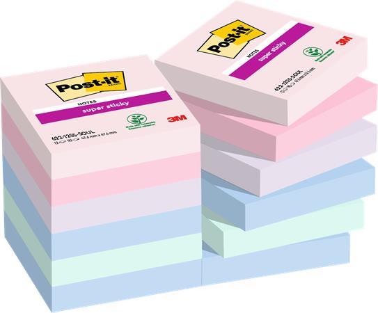 Samolepiaci bloček, 47,6x47,6 mm, 12x90 listov, 3M POSTIT "Super Sticky Soulful", mix fari