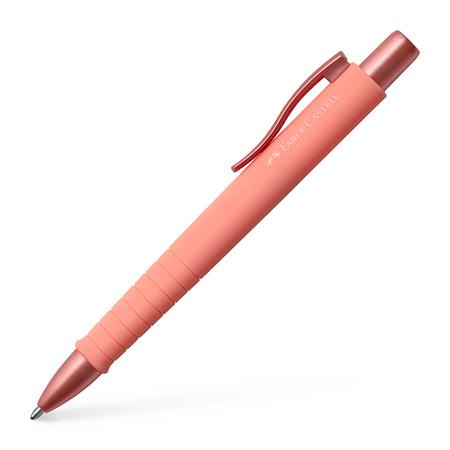 Guľôčkové pero, 0,7 mm, stláčací mechanizmus, koralové telo pera, FABER-CASTELL "Poly Ball 1