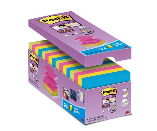 Samolepiaci bloček, "Z", 76x76 mm, 16x90 listov, 3M POSTIT, "Super Sticky", mix farieb 1