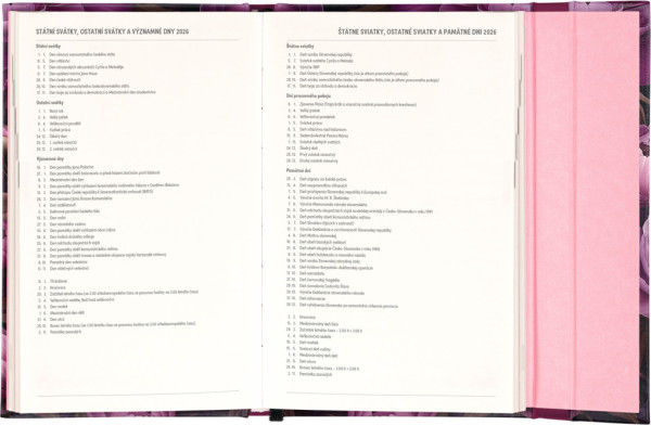 NOTIQUE Týždenný magnetický diár Fialové kvety 2026, 13 x 21 cm 4