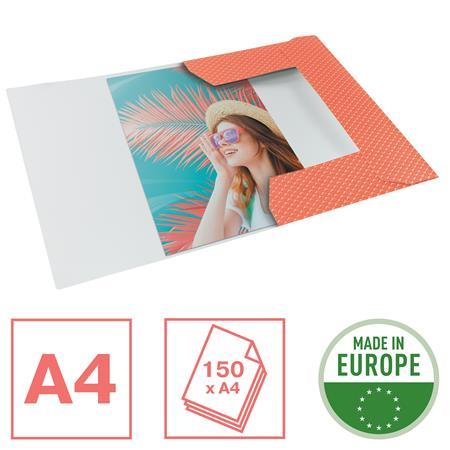 Doska s gumičkou, kartónová, A4, ESSELTE "Colour`Breeze", koralová 3