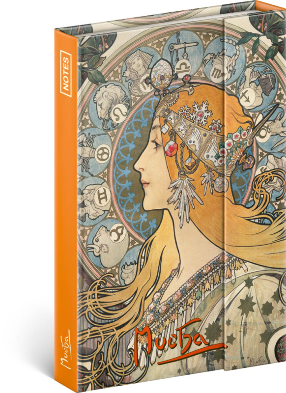NOTIQUE Notes Alfons Mucha – Zverokruh, linajkovaný, 11 x 16 cm