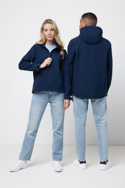 Dámska soft shell bunda IQONIQ Makalu z recykl. polyesteru námornícka modrá XXL 6