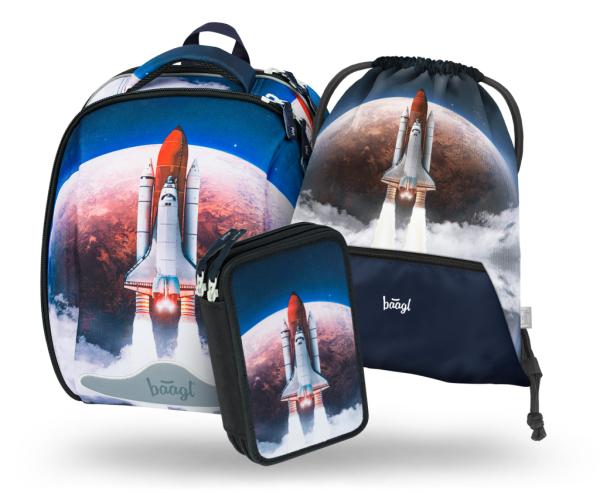 BAAGL SADA 3 Shelly Space Shuttle: aktovka, peračník, vrecko