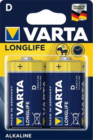 Batéria, D, veľkokapacitná, 2 ks, VARTA "Longlife"