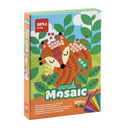 Kreatívna sada na vytvorenie mozaiky, APLI Kids "Animals Mosaic", lesné zvieratká 1