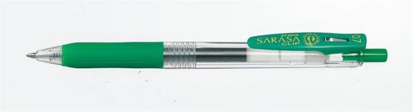 Gélové pero, 0,33 mm, stláčací mechanizzmus, ZEBRA "Sarasa Clip", zelené 1