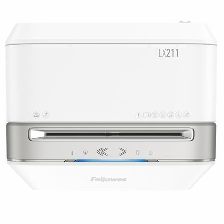 Skartovací stroj, mikro krížový rez, 14 listov, FELLOWES "Powershred LX211", biela 6