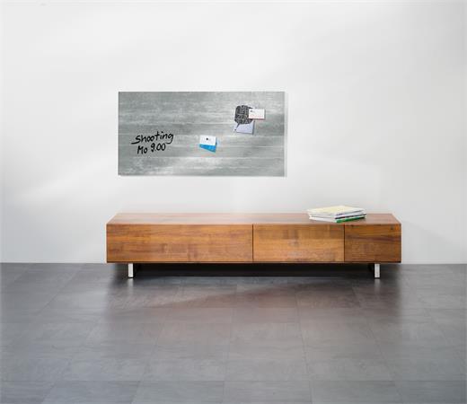 Magnetická sklenená tabuľa, 46x91 cm, SIGEL "Artverum® ", betónový vzor 3