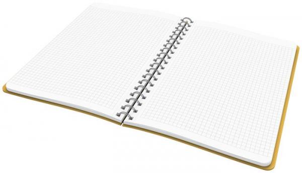 Špirálový zošit, B5, štvorčekový, 80 listov, LEITZ, "Cosy Soft Touch", matná žltá 5