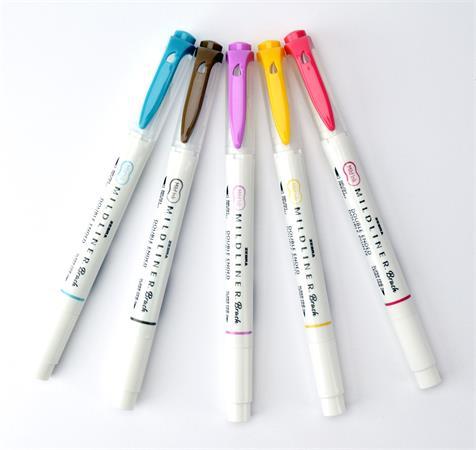 Fixky, sada, obojstranné, ZEBRA "Mildliner Warm", 5 farieb 3
