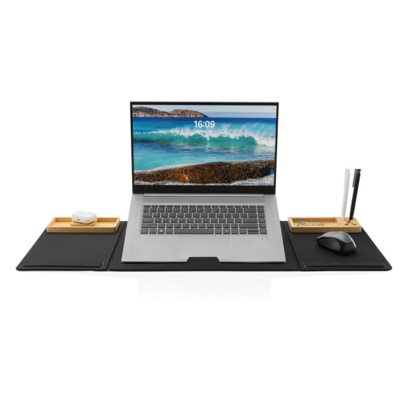Skladací organizér s Qi nabíjačkou 10W Impact z RPET AWARE™ čierna 1
