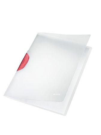 Rýchloviazač, s klipom, PP, A4, LEITZ "ColorClip Magic", červený 2