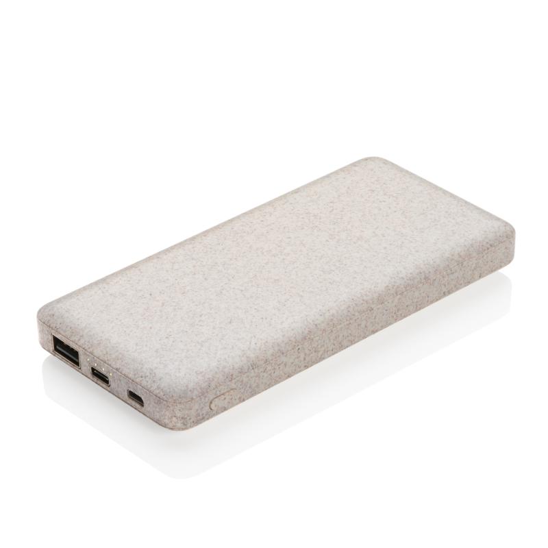 Powerbanka 10 000 mAh z pšeničnej slamy khaki 1
