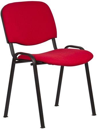 . Konferenčná stolička, čalúnená, čierna kovová konštrukcia,  "Felicia", červená 1