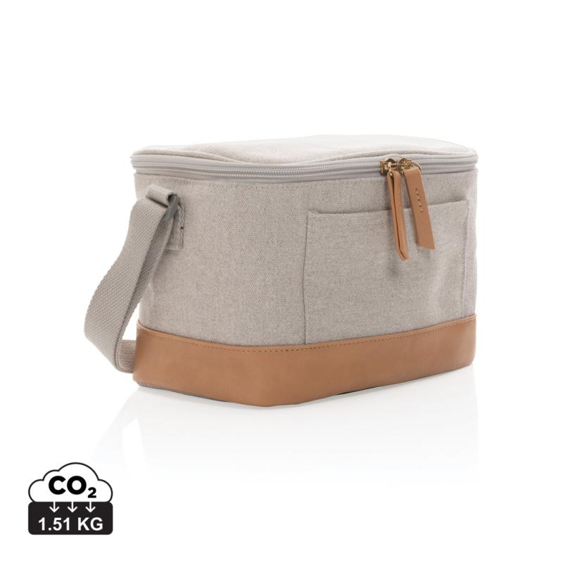 Malá chladiaca taška Impact z 16 oz. recykl. canvas AWARE™ sivá