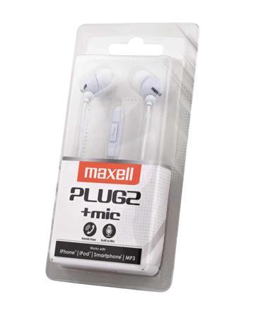 Slúchadlá, s mikrofónom, MAXELL "Plugz", biela 4
