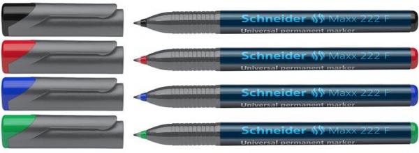 Permanentný popisovač, OHP, 0,7 mm, SCHNEIDER "Maxx 222 F", 4 rôzne farby 2