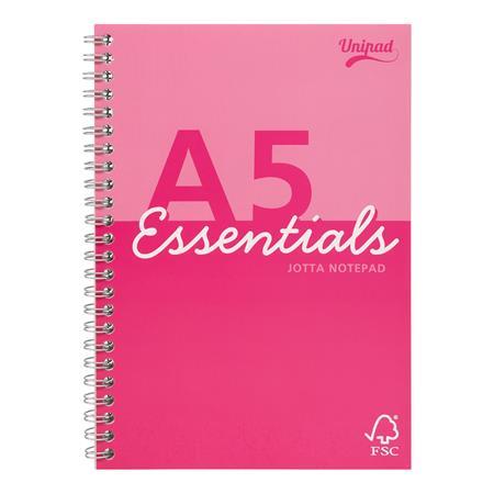 Špirálový zošit, A5, linajkový, 80 listov, PUKKA PAD "Unipad Essentials Jotta", mix 2