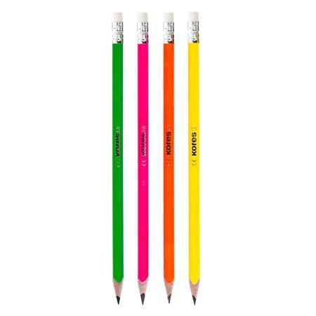 Grafitová ceruzka s gumou, HB, trojhranný tvar, KORES "Neon" 2