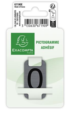 Informačná tabuľka, samolepiaca, 2,5x4,4 cm, hliníkový vzhľad, EXACOMPTA, č. 0 2