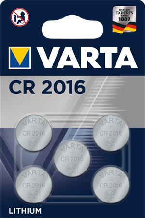 Gombíková batéria, CR2016, 5 ks, VARTA