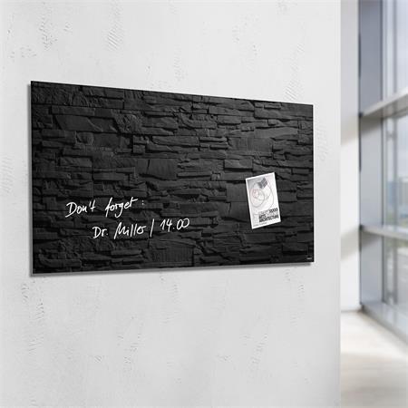 Magnetická sklenená tabuľa, 46x91 cm, SIGEL "Artverum® ", bridlica 4