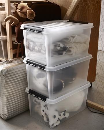 Úložný box, plastový, 47  l, čierne úchytky, SMARTSTORE "Classic 45",  priehľadný 4