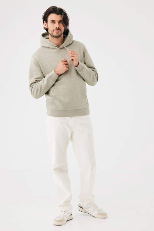 IQONIQ Joshua Unisex mikina s kapucňou z rec. bavlny light heather green M 11