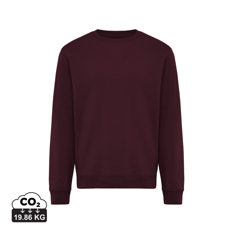 IQONIQ Toria Unisex mikina s okrúhl. výstrihom z rec. bavlny merlot M