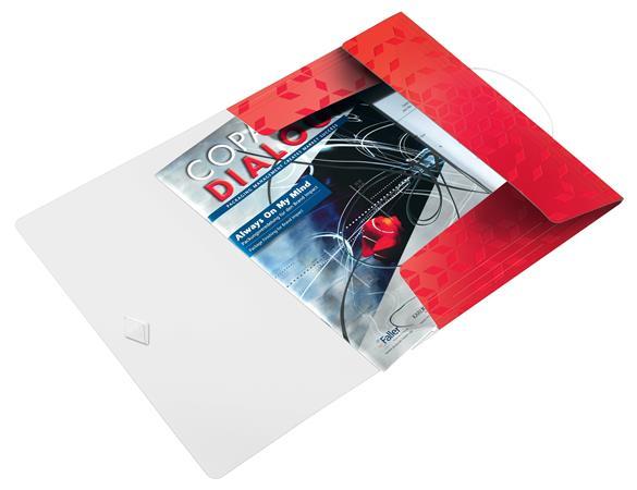 Dosky s gumičkou, PP, A4, LEITZ "Wow", červená 2