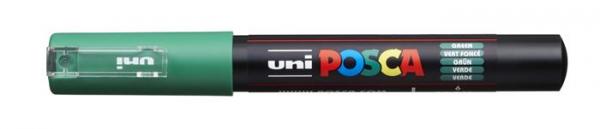 Dekoračný popisovač, 0,7-1,0 mm, UNI "Posca PC-1M", zelená
