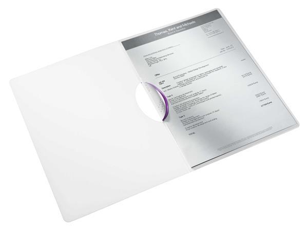 Rýchloviazač s klipom, PP, A4, LEITZ "Wow ColorClip", fialový 2