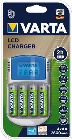 VARTA Nabíjačka batérií, AA tužkové batérie/AAA mikrotužkové batérie, 4x2600 mAh AA, displej, 12
