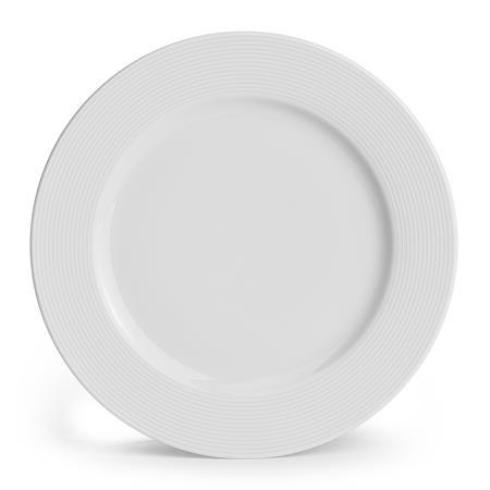 Plytký tanier, porcelán,  27 cm, 6 ks, ROTBERG, "Elegante", biely 1