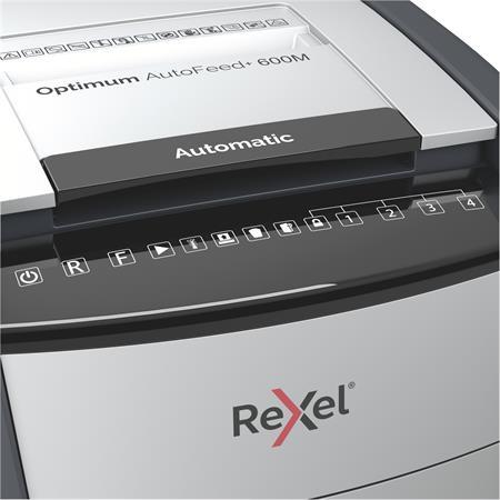 Skartovací stroj, mikrokonfety, 600 listov, REXEL "Optimum AutoFeed+ 600M" 3
