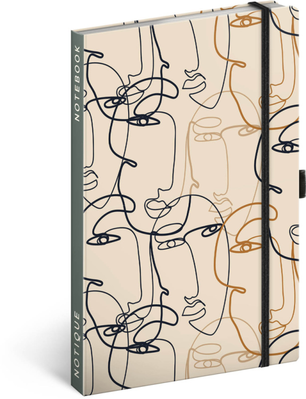 NOTIQUE Notes Tvár, linajkovaný, 13 x 21 cm