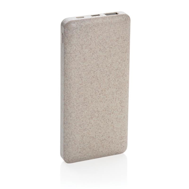 Powerbanka 10 000 mAh z pšeničnej slamy khaki 3