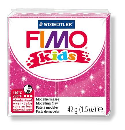 Modelovacia hmota, polymérová, FIMO "Kids", trblietavá ružová 1
