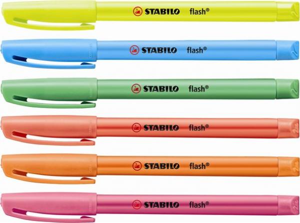 Zvýrazňovač, 1-3,5 mm, STABILO "Flash", žltý 2