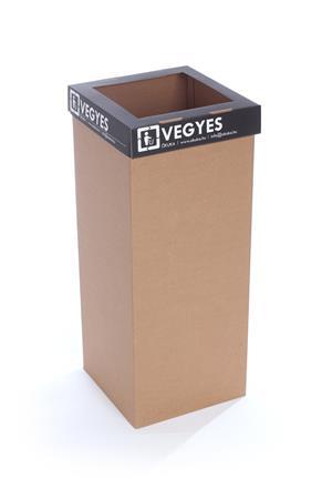 Odpadkový kôš na triedenie odpadkov, recyklovaný, 60 l, RECOBIN "Office", čierna