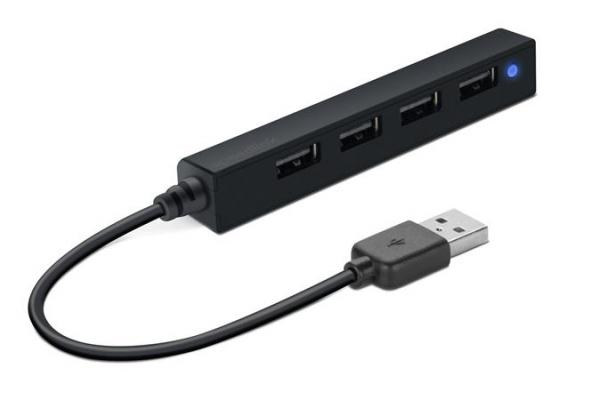 USB HUB, 4 porty, USB 2.0, SPEEDLINK "Snappy Slim" čierna 1