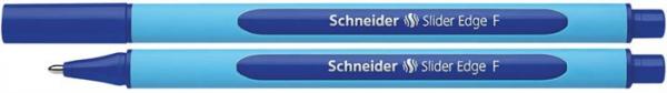 Guľôčkové pero, 0,3 mm, s vrchnákom, SCHNEIDER "Slider Edge F", modré