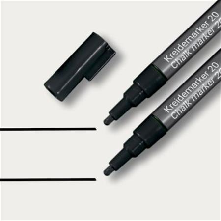 Kriedový popisovač, tekutý, zrezaný hrot, 1-2 mm SIGEL, čierna 1