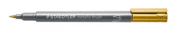Dekoračný popisovač, 1-6 mm, STAEDTLER "Design Journey Metallic Brush", zlatá 2