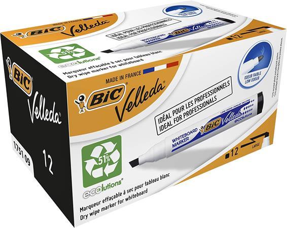 Popisovač na biele a flipchartové tabule, 1,1-5,6 mm, zrezaný hrot, BIC "Velleda ecolution