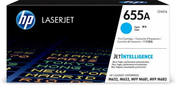 CF451A Laserový toner k tlačiarňam Color LaserJet M681, M682, HP 655A, cyan, 10,5k 1