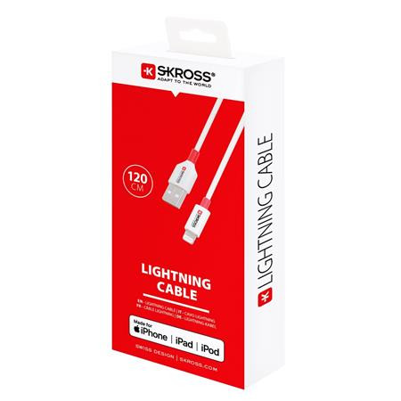 Nabíjací kábel USB-A/Lightning (Apple), 1,2 m, SKROSS, biely 2