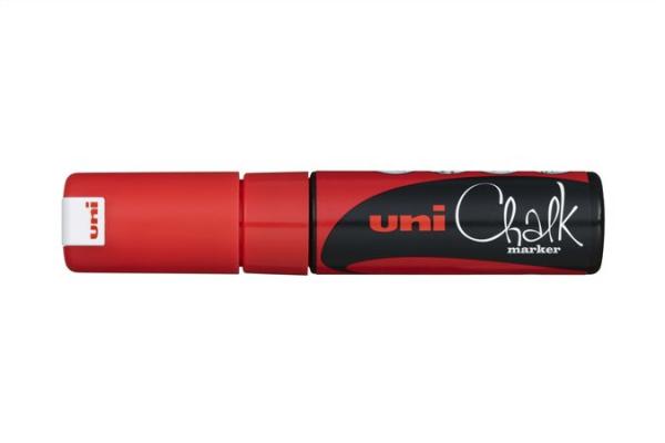 Kriedový popisovač, 8 mm, UNI "PWE-8K", fluor červený 1
